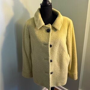 Zenobia Women's Yellow Green Alpaca Wool Coat